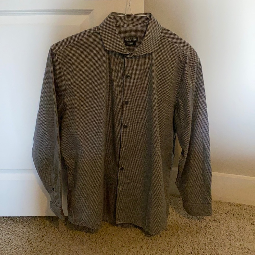 Black and white Kenneth Cole Reaction dress shirt - slim fit
